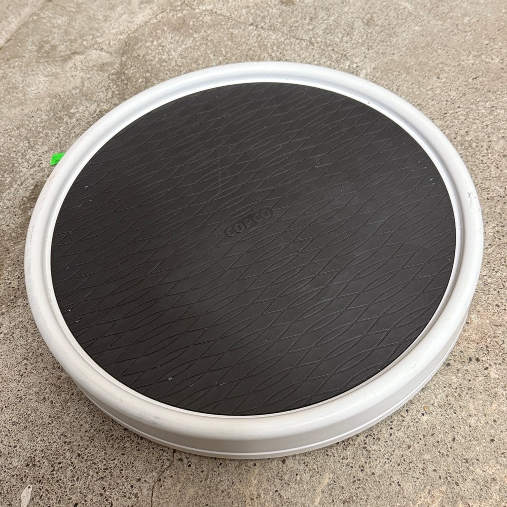 Copco Basics Non-Skid Pantry Cabinet Lazy Susan Turntable, 12-Inch, White/Gray